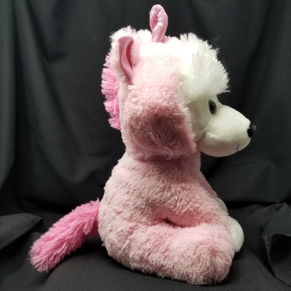 KELLY TOY PLUSH POODLE WITH PINK UNICORN COSTUME - Picture 4 of 9